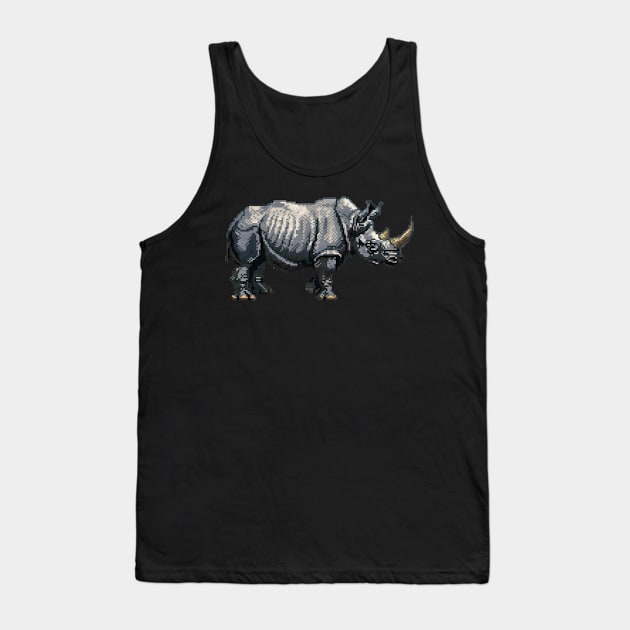 16-Bit Rhinoceros Tank Top by Animal Sphere